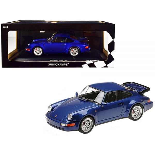1:18 1990 Porsche 911 Turbo - Blue Metallic